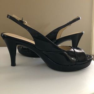 Nine West Navy Blue Patent Heels